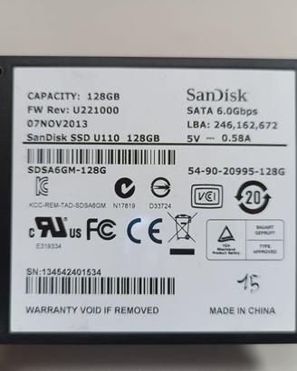 SanDisk SSD U110 128GB   codice 15