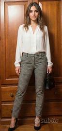 Pantaloni Donna H&M Micro-Fantasia Geometrica 40