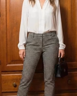 Pantaloni Donna H&M Micro-Fantasia Geometrica 40