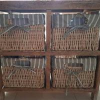 Cassettiera in legno stile shabby chic L52xA49xP32