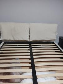 Letto matrimoniale contenitore con rete a doghe