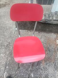 Sedie vintage in formica rossa