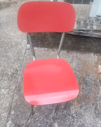 Sedie vintage in formica rossa