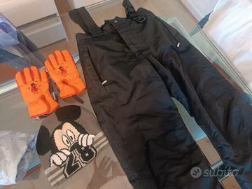 Pantaloni neve 7-8 anni +guanti