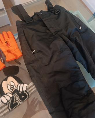 Pantaloni neve 7-8 anni +guanti