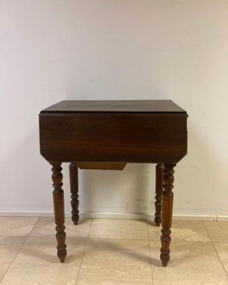 Tavolino vintage in legno con ribalta