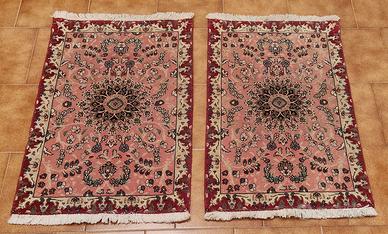 2 TAPPETI PERSIANI TABRIZ 60 RAJ  SCENDILETTO