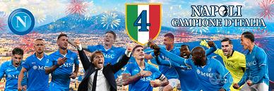 STRISCIONE 5 NAPOLI IN PVC 300X100CM 4 scudetto