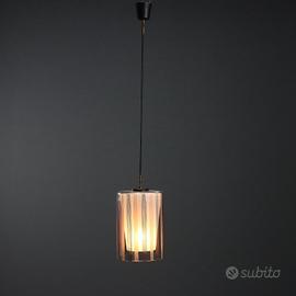 Lampada in Vetro Rosa e Nero - Anni 70