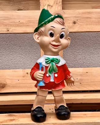Pupazzo Pinocchio Gomma Vintage Anni 60 Ledra