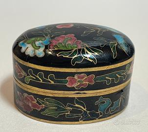 Scatolina cinese vintage cloisonné smaltata