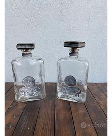 2 bottiglie vintage vetro decorato azienda Gancia