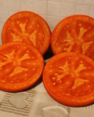 Cuscini rotondi fetta di pomodoro