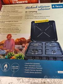 Piano cottura 4 fuochi a gas per campeggio