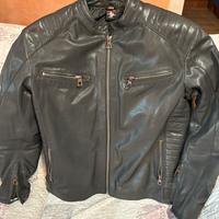 Giubbotto biker in pelle nero