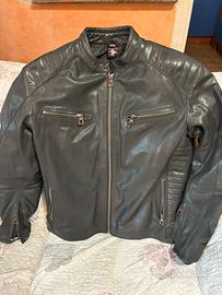 Giubbotto biker in pelle nero