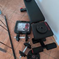 panca decathlon con manubri  e bilanciere 