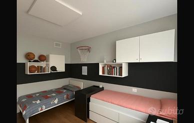 Lampadario quadrato in legno 80x80 con led