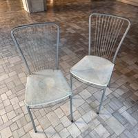 Coppia si sedie cucina in metallo e paglia 2