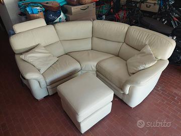 Divano angolare in pelle 3 posti