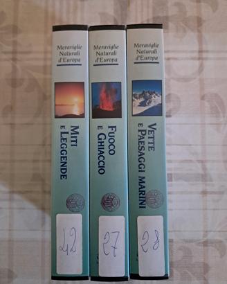 3 vhs della serie "meraviglie naturali d'Europa"