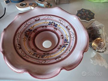 lampadario in ceramica vietrese dipinto a mano
