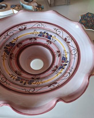 lampadario in ceramica vietrese dipinto a mano