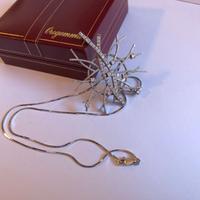 Collana fiocco neve argento 925 zirconi diamanti