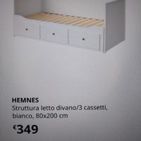 Letto IKEA HEMNES bianco