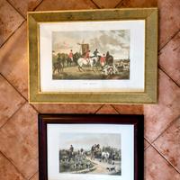 grandi stampe inglesi caccia alla volpe con cornic