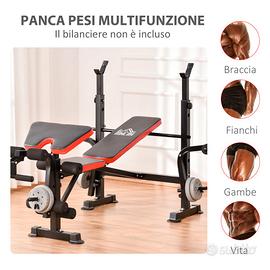 Panca multifunzione Homcom e pesi Decathlon 50 kg 