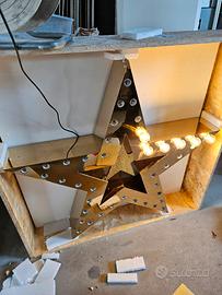 Stella d'oro con 40 luci incluse, 1 mt