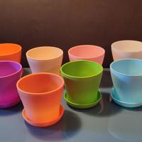 Vasetti colorati in plastica per piante