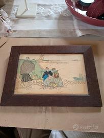 Stampa liberty Henri Cassiers con cornice d'epoca