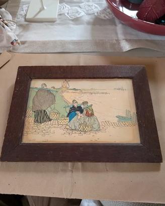 Stampa liberty Henri Cassiers con cornice d'epoca