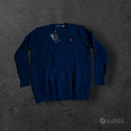 Felpa Polo blu marino in cotone – Taglia M