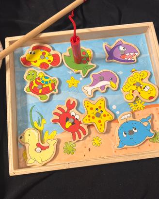 GIOCO PESCA MAGNETICA IN LEGNO