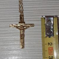 Collana con crocifisso croce cattolica dorata 