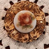 Clip sciarpa filigrana tono oro-  vintage