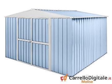 Box in Acciaio da giardino 360x345 cm azzurro