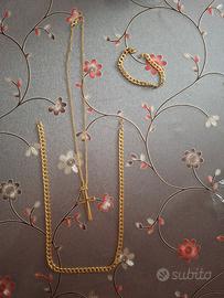 set collane e bracciale acciaio 