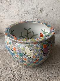 Vaso Cinese Fish Bowl Porcellana Famille Rose-37cm
