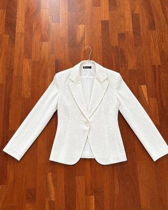 Abito elegante da donna color avorio effetto lino