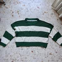Maglione stradivarius a strisce verdi e bianche