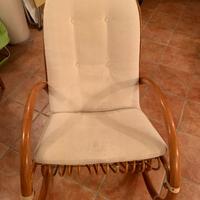 SEDIA A DONDOLO IN VIMINI COMPRESO CUSCINO