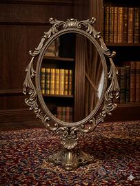 Specchio da tavolo ovale in stile Barocco/ Vintage