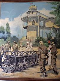 Quadro ad olio cannoni di Adua