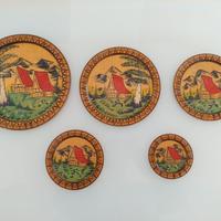 Quadri Piatti da parete in legno Vintage
