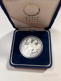 Moneta fdc in argento, 100 schilling karl kaiser v