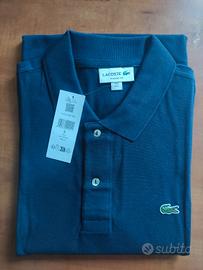 Polo uomo Lacoste tg 5/L blu marino manica corta
